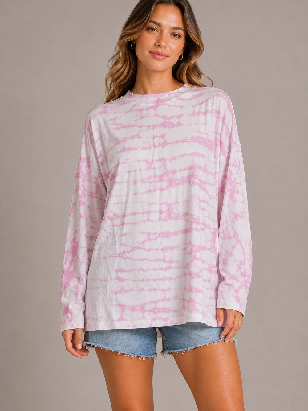 Free People Tie-Dye Long Sleeve Tee - Pink 🌸 ☀️